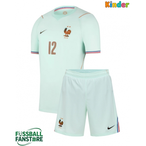 Frankreich Bradley Barcola #12 Replik Auswärtstrikot Kinder WM 2026 Kurzarm (+ Kurze Hosen)